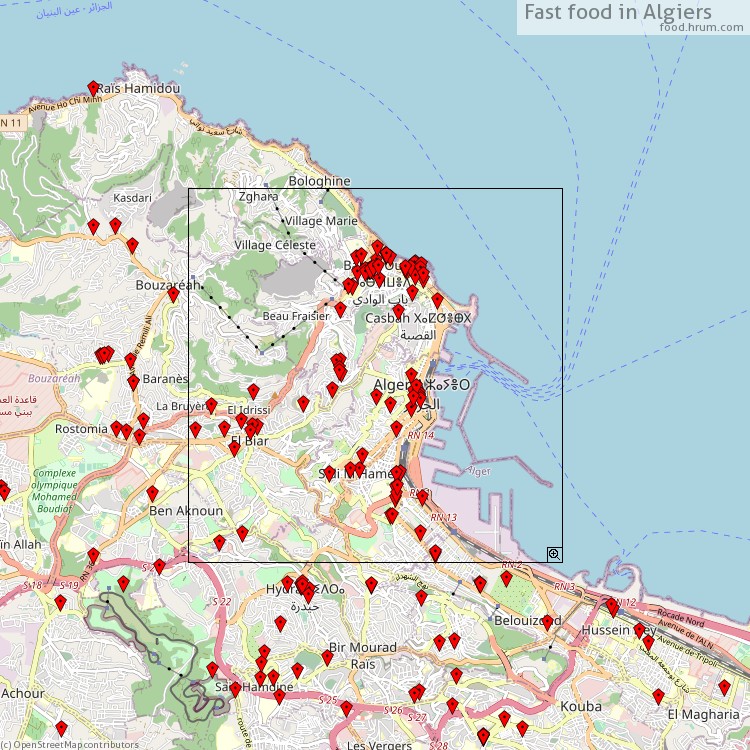 Fast food Alger - map of restaurants