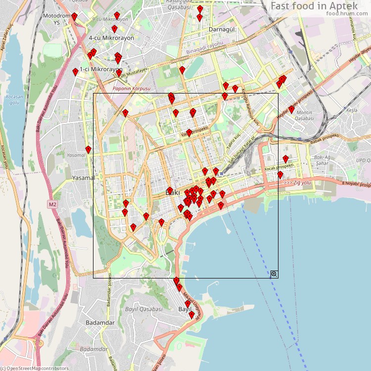 Fast food Aptek - map of restaurants