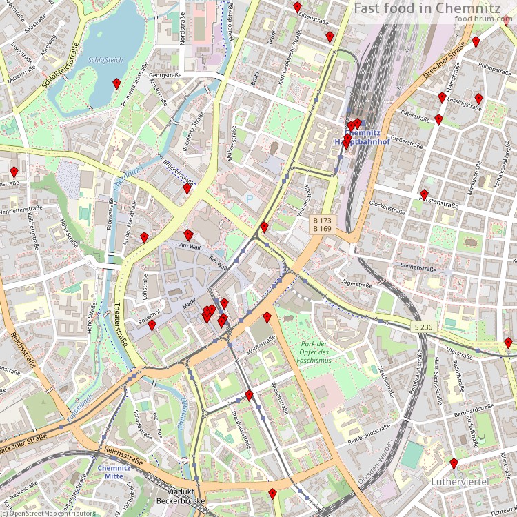 Fast Food Chemnitz - map of restaurants