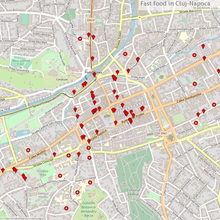 Fast food Cluj-Napoca - map of restaurants