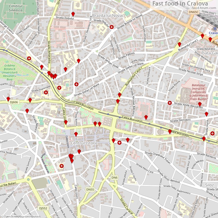 Fast food Craiova - map of restaurants