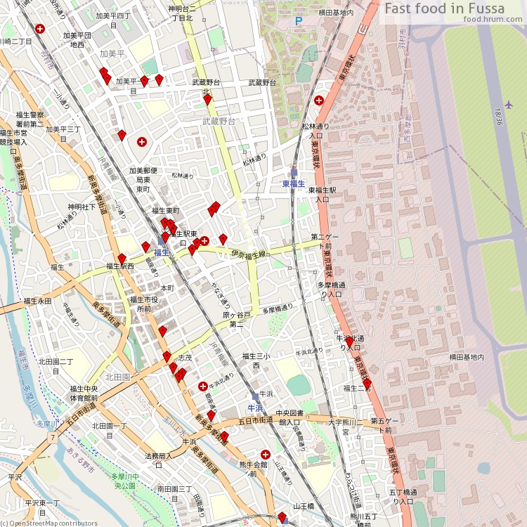 Fast food 福生市 - map of restaurants
