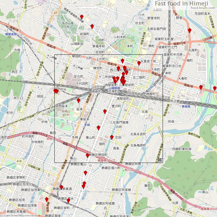 Fast food Himeji - map of restaurants