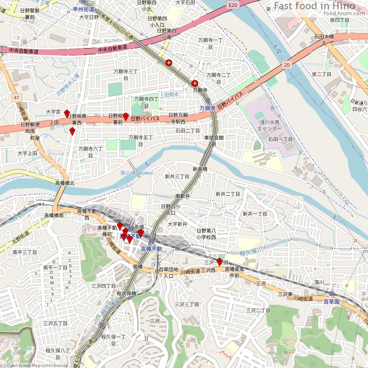 Fast food 日野市 - map of restaurants