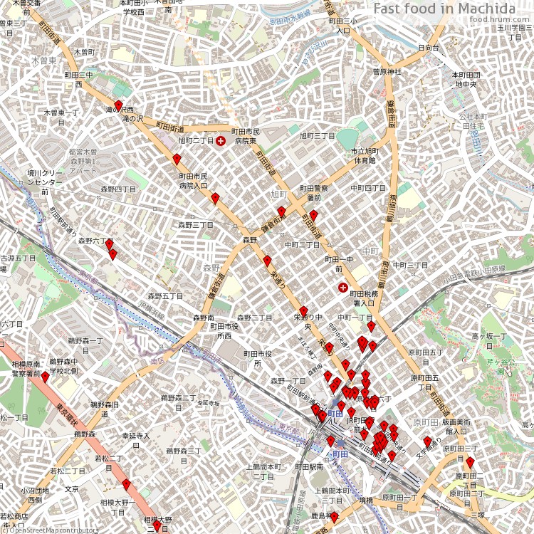 Fast food 町田市 - map of restaurants