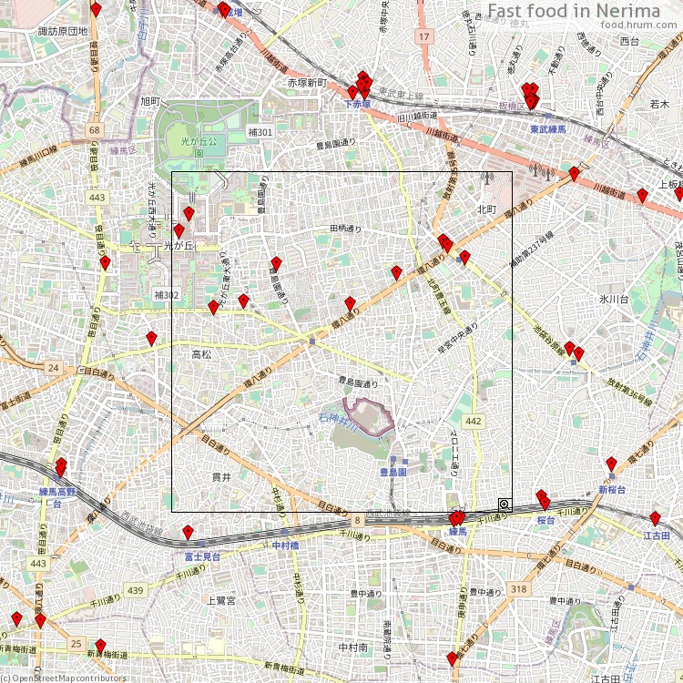 Fast food Nerima - map of restaurants
