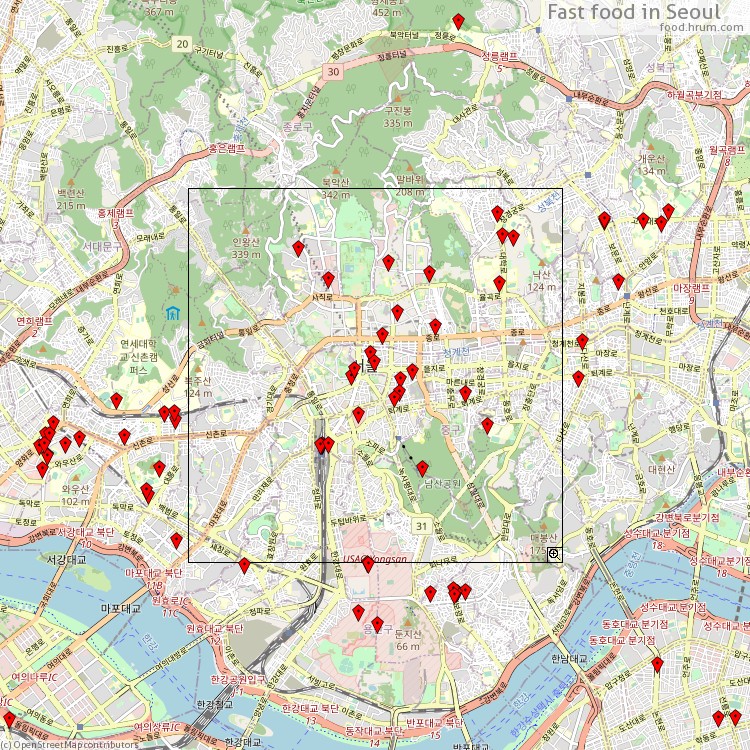 Fast food 서울특별시 - map of restaurants