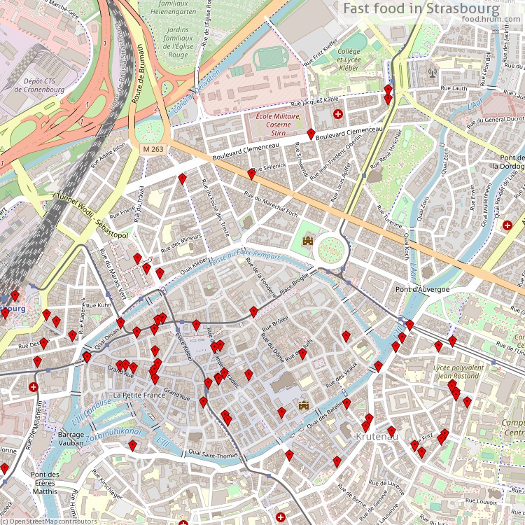 Fast food Strasbourg - map of restaurants