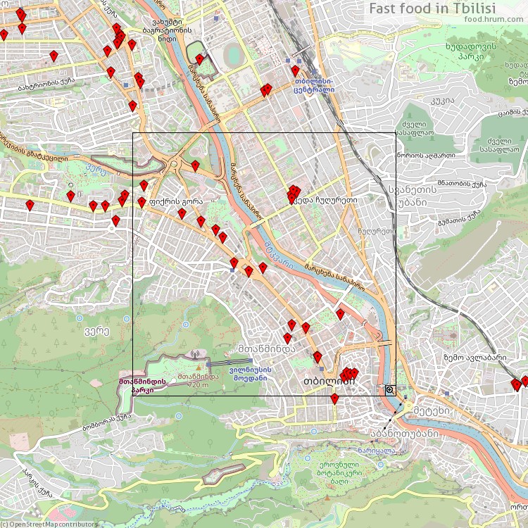 Fast food თბილისი - map of restaurants