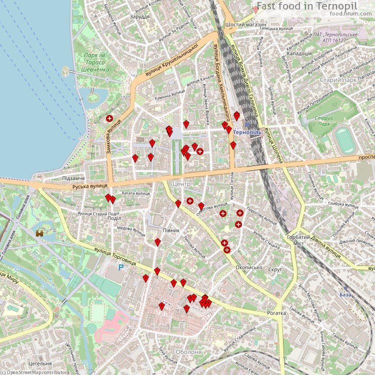 Фастфуди Тернопіль - map of restaurants